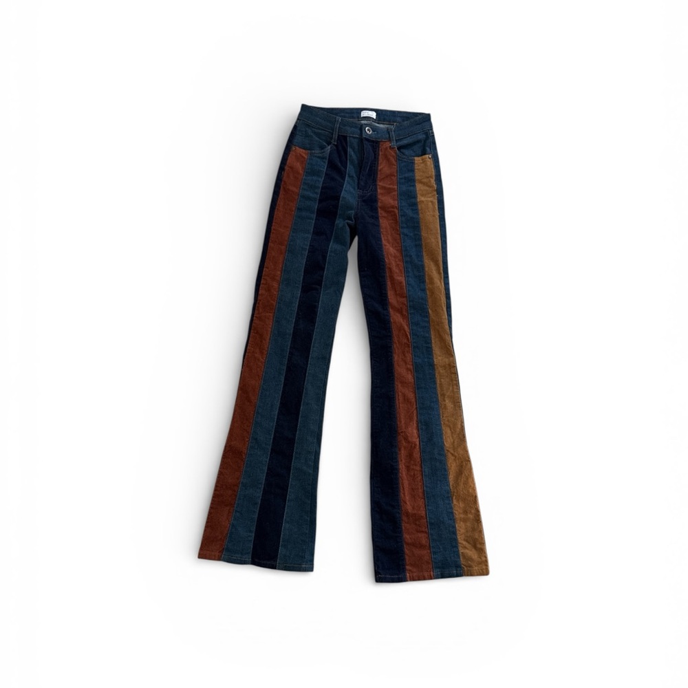 West of Melrose Striped Corduroy Flare Jeans - Picture 2 of 8